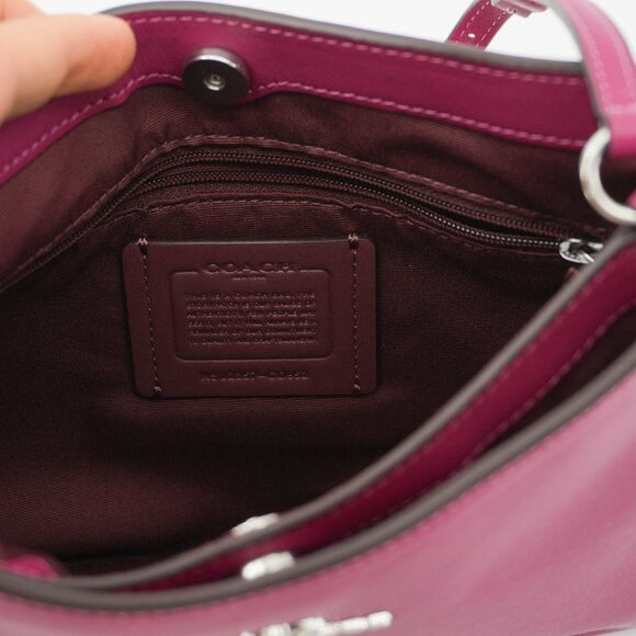 Coach Pebble Leather Crossbody Bag Vibrant Magenta HOT Pink Authentic Designer P - Picture 5 of 11